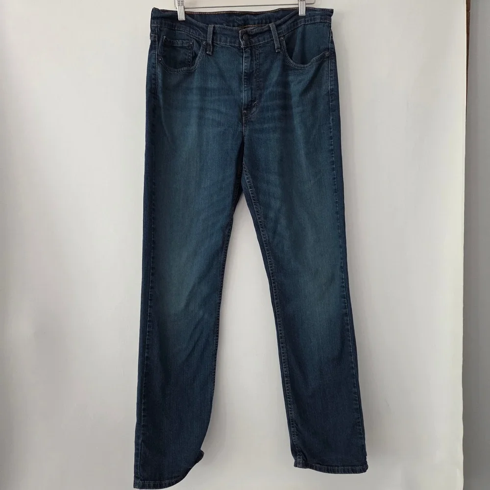 Levi's 514 Straight Fit Blue Denim Jeans Mens 36x34